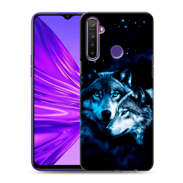 Силиконовый чехол на Realme 5 с принтом Волки Силиконовый чехол на Realme 5 с принтом Волки