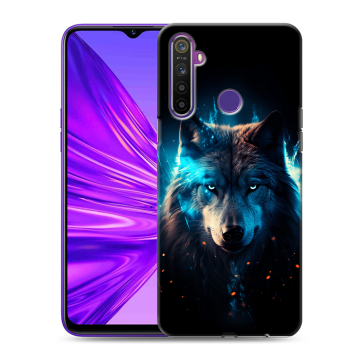 Силиконовый чехол на Realme 5 с принтом Волк ночной Силиконовый чехол на Realme 5 с принтом Волк ночной