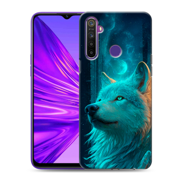 Силиконовый чехол на Realme 5 с принтом бабочки саккура