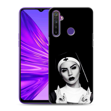 Силиконовый чехол на Realme 5 с принтом монашка Силиконовый чехол на Realme 5 с принтом монашка