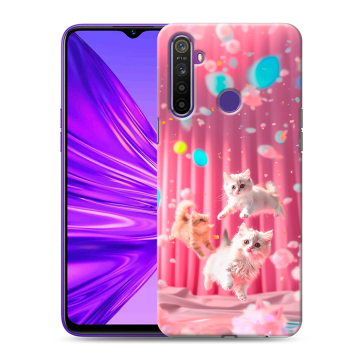 Силиконовый чехол на Realme 5 с принтом милые котики Силиконовый чехол на Realme 5 с принтом милые котики