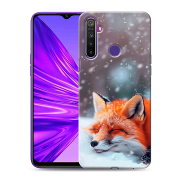 Силиконовый чехол на Realme 5 с принтом лиса Силиконовый чехол на Realme 5 с принтом лиса