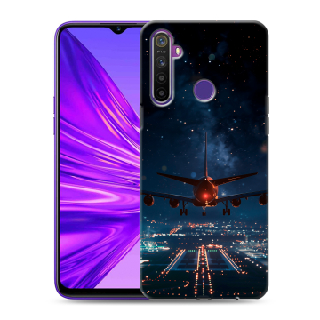 Силиконовый чехол на Realme 5 с принтом самолет Силиконовый чехол на Realme 5 с принтом самолет