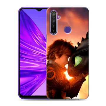 Силиконовый чехол на Realme 5 с принтом Как приручить дракона