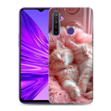 Силиконовый чехол на Realme 5 с принтом котята котики