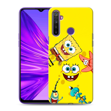 Силиконовый чехол на Realme 5 с принтом Спанч боб Спанчбоб