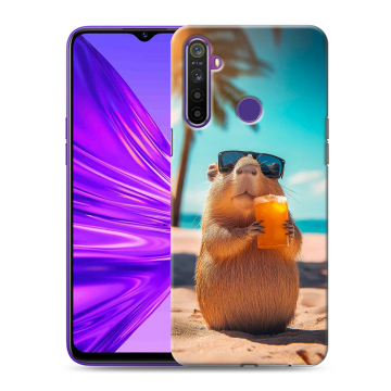 Силиконовый чехол на Realme 5 с принтом Капибара Силиконовый чехол на Realme 5 с принтом Капибара
