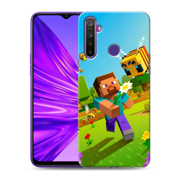 Силиконовый чехол на Realme 5 с принтом Майнкрафт Minecraft Силиконовый чехол на Realme 5 с принтом Майнкрафт Minecraft