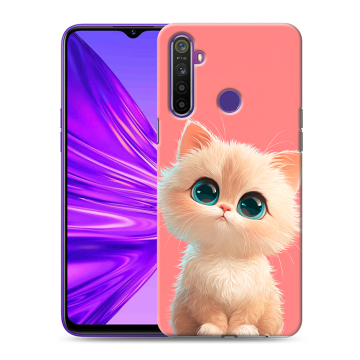 Силиконовый чехол на Realme 5 с принтом Розовый котенок Силиконовый чехол на Realme 5 с принтом Розовый котенок