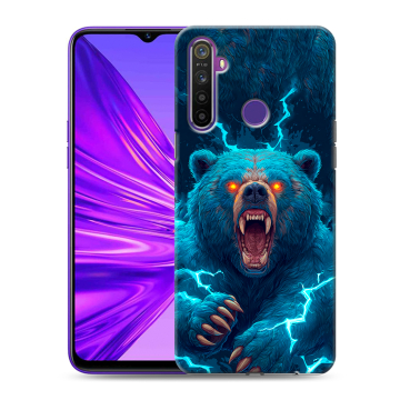 Силиконовый чехол на Realme 5 с принтом Медведь Силиконовый чехол на Realme 5 с принтом Медведь