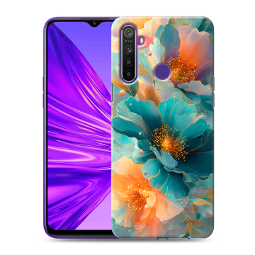 Силиконовый чехол на Realme 5 с принтом Цветы Силиконовый чехол на Realme 5 с принтом Цветы