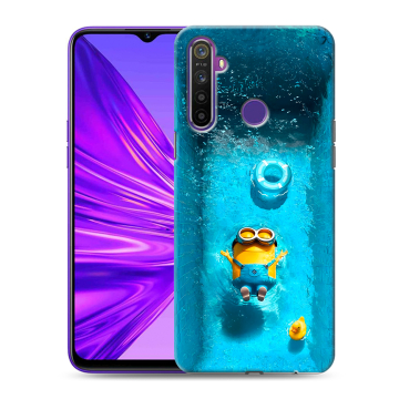 Силиконовый чехол на Realme 5 с принтом Миньоны