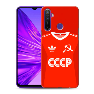Силиконовый чехол на Realme 5 с принтом Флаг Герб СССР Силиконовый чехол на Realme 5 с принтом Флаг Герб СССР