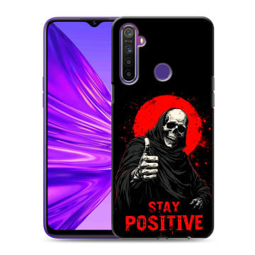 Силиконовый чехол на Realme 5 с принтом смешной скелет Силиконовый чехол на Realme 5 с принтом смешной скелет