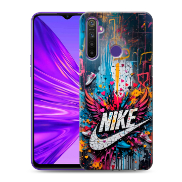 Силиконовый чехол на Realme 5 с принтом Nike Найк