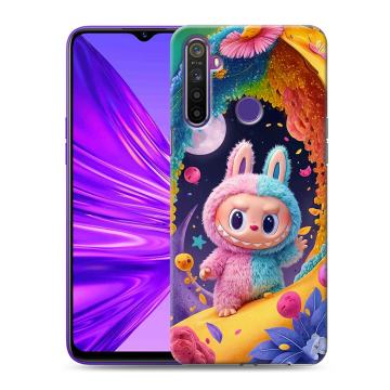 Силиконовый чехол на Realme 5 с принтом Labubu Лабубу