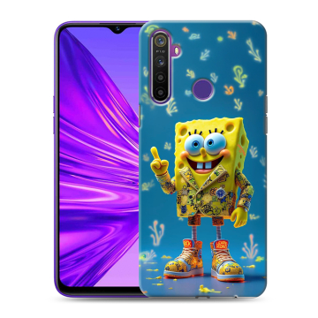 Силиконовый чехол на Realme 5 с принтом Спанч боб Спанчбоб Силиконовый чехол на Realme 5 с принтом Спанч боб Спанчбоб