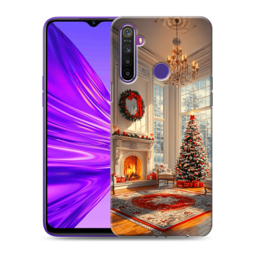 Силиконовый чехол на Realme 5 с принтом Новый год Силиконовый чехол на Realme 5 с принтом Новый год