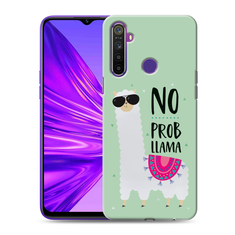 Силиконовый чехол на Realme 5 с принтом Лама Силиконовый чехол на Realme 5 с принтом Лама