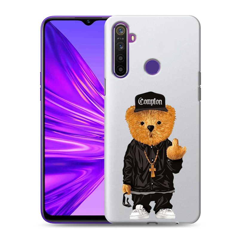 Силиконовый противоударный чехол на Realme 5 с принтом Плюшевый медведь Силиконовый противоударный чехол на Realme 5 с принтом Плюшевый медведь