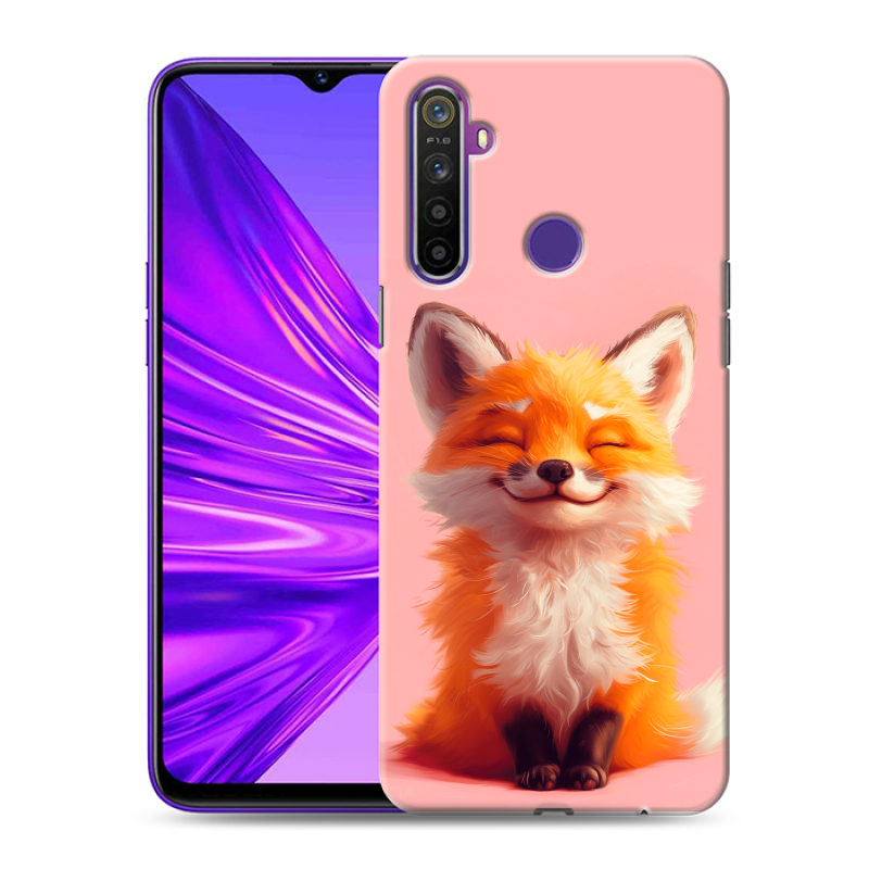 Силиконовый чехол на Realme 5 с принтом милая лиса Силиконовый чехол на Realme 5 с принтом милая лиса