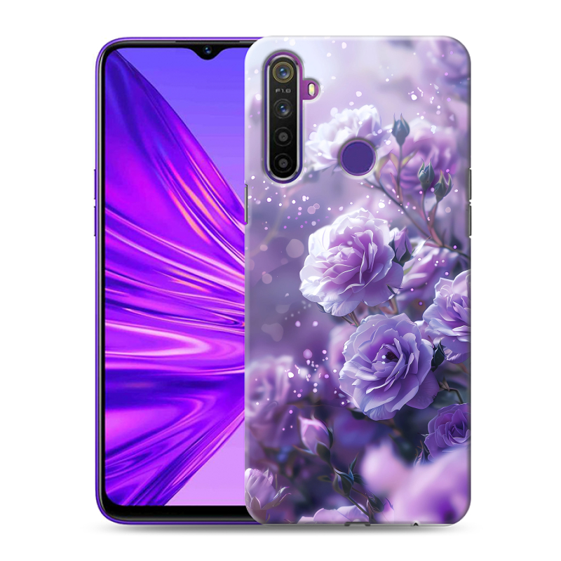 Силиконовый чехол на Realme 5 с принтом Розы цветы Силиконовый чехол на Realme 5 с принтом Розы цветы