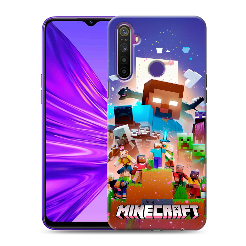 Силиконовый чехол на Realme 5 с принтом Майнкрафт Minecraft Силиконовый чехол на Realme 5 с принтом Майнкрафт Minecraft