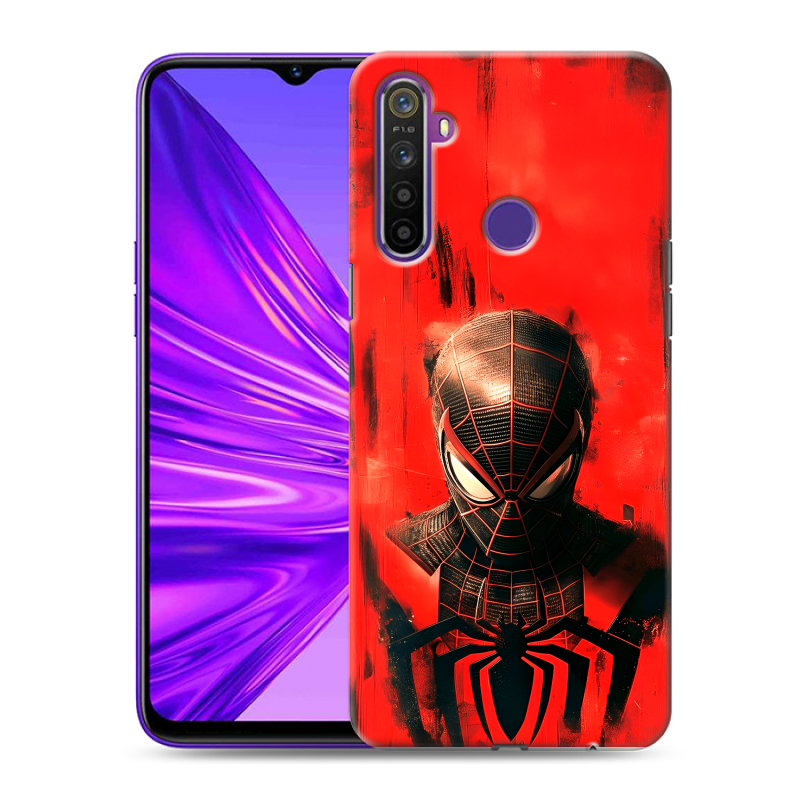 Силиконовый противоударный чехол на Realme 5 с принтом человек паук spiderman Силиконовый противоударный чехол на Realme 5 с принтом человек паук spiderman