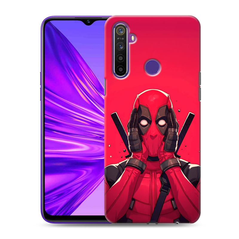 Силиконовый противоударный чехол на Realme 5 с принтом Дедпул Deadpool Силиконовый противоударный чехол на Realme 5 с принтом Дедпул Deadpool