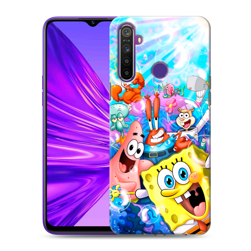 Силиконовый противоударный чехол на Realme 5 с принтом спанчбоб спанч боб Силиконовый противоударный чехол на Realme 5 с принтом спанчбоб спанч боб