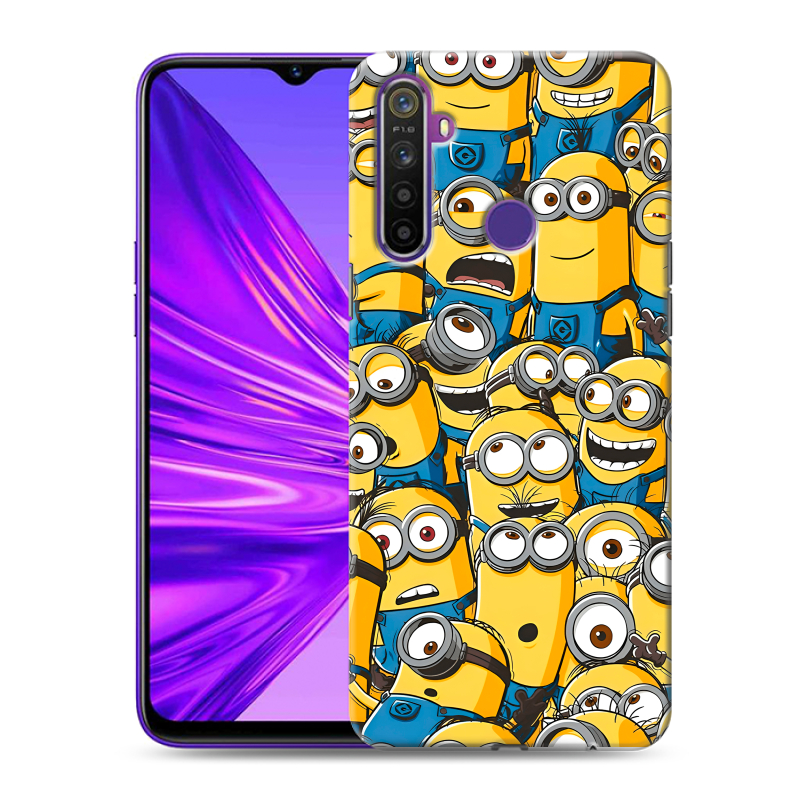 Силиконовый противоударный чехол на Realme 5 с принтом Миньоны Силиконовый противоударный чехол на Realme 5 с принтом Миньоны