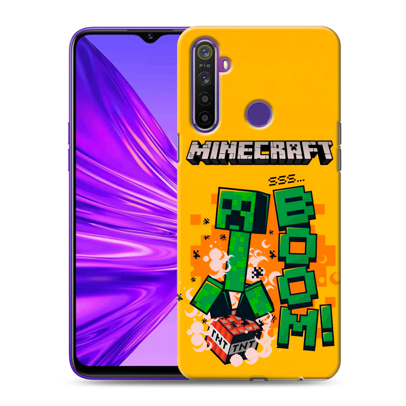 Силиконовый чехол на Realme 5 с принтом Майнкрафт Minecraft Силиконовый чехол на Realme 5 с принтом Майнкрафт Minecraft