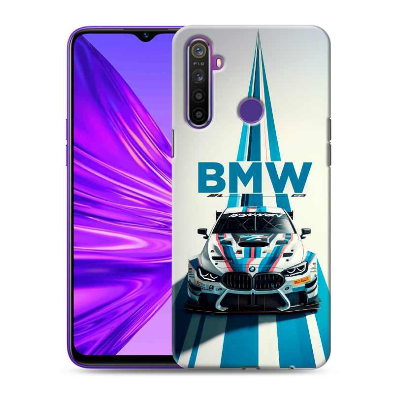 Силиконовый противоударный чехол на Realme 5 с принтом БМВ BMW Силиконовый противоударный чехол на Realme 5 с принтом БМВ BMW