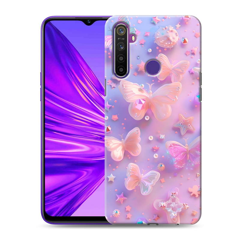 Силиконовый чехол на Realme 5 с принтом Бабочки Силиконовый чехол на Realme 5 с принтом Бабочки