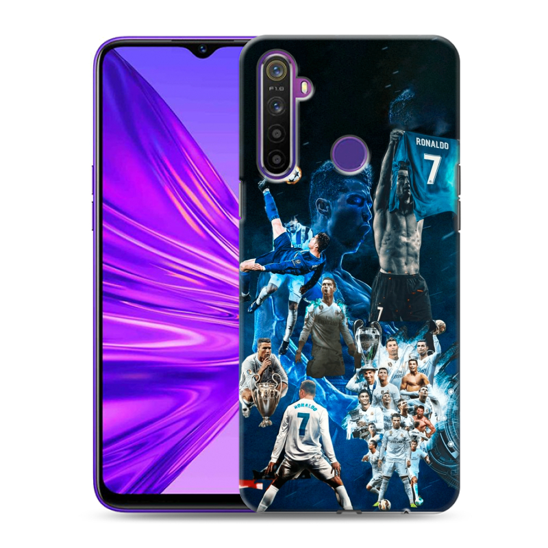 Силиконовый противоударный чехол на Realme 5 с принтом Реал Роналдо Силиконовый противоударный чехол на Realme 5 с принтом Реал Роналдо