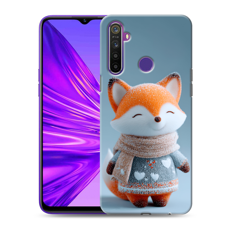 Силиконовый противоударный чехол на Realme 5 с принтом Лиса Силиконовый противоударный чехол на Realme 5 с принтом Лиса