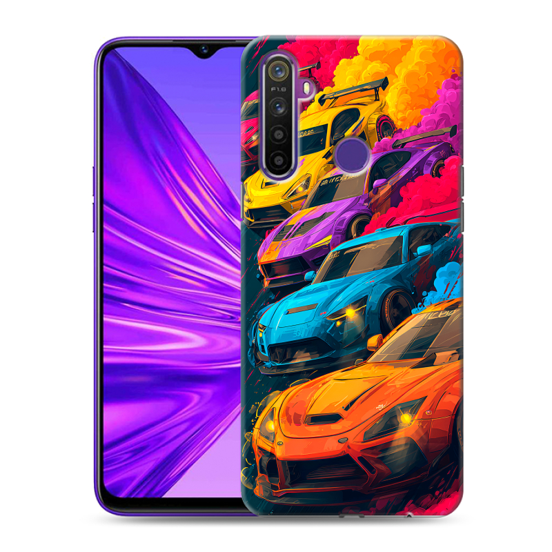 Силиконовый противоударный чехол на Realme 5 с принтом Тачки Силиконовый противоударный чехол на Realme 5 с принтом Тачки