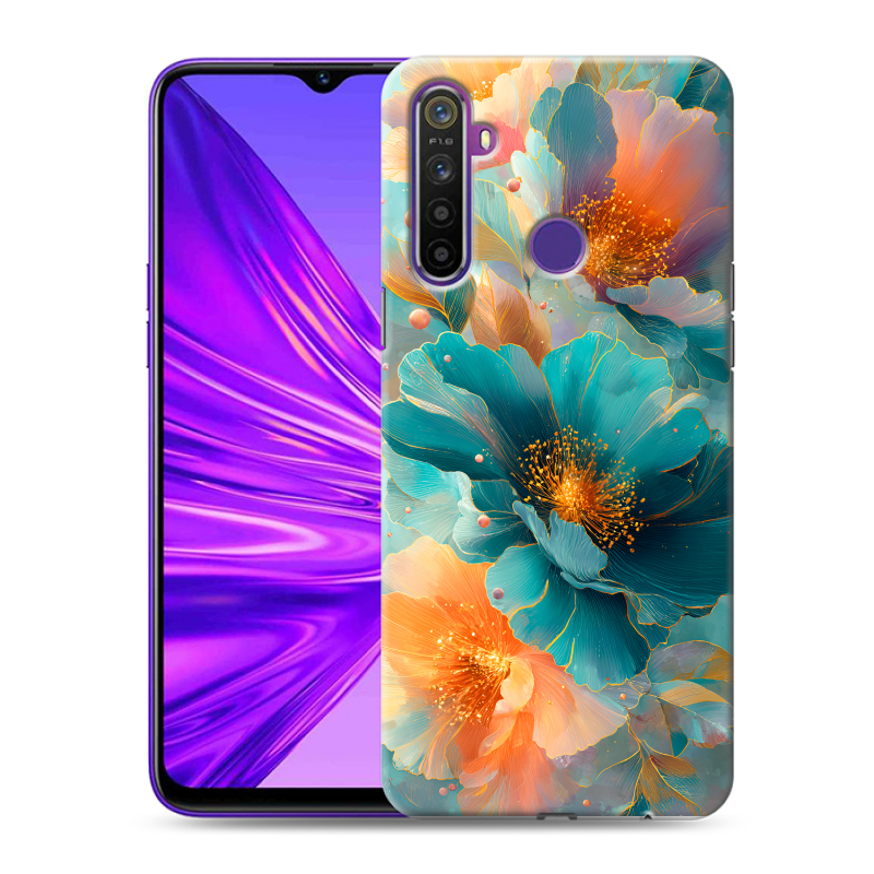Силиконовый чехол на Realme 5 с принтом Цветы Силиконовый чехол на Realme 5 с принтом Цветы