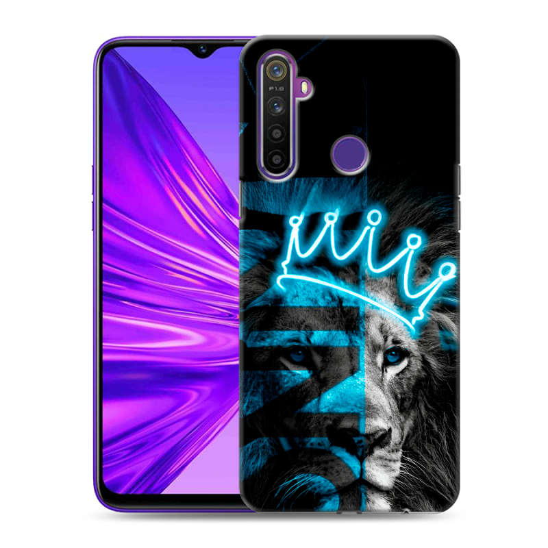 Силиконовый противоударный чехол на Realme 5 с принтом Король лев Силиконовый противоударный чехол на Realme 5 с принтом Король лев