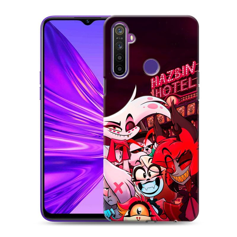 Силиконовый противоударный чехол на Realme 5 с принтом Hazbin Hotel Отель Хазбин Силиконовый противоударный чехол на Realme 5 с принтом Hazbin Hotel Отель Хазбин