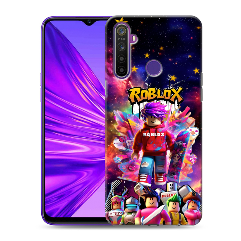 Силиконовый чехол на Realme 5 с принтом Roblox Роблокс Силиконовый чехол на Realme 5 с принтом Roblox Роблокс