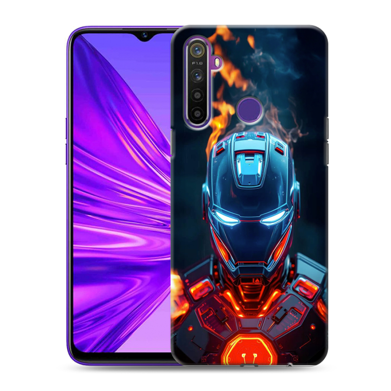 Силиконовый противоударный чехол на Realme 5 с принтом IronMan Железный человек Силиконовый противоударный чехол на Realme 5 с принтом IronMan Железный человек