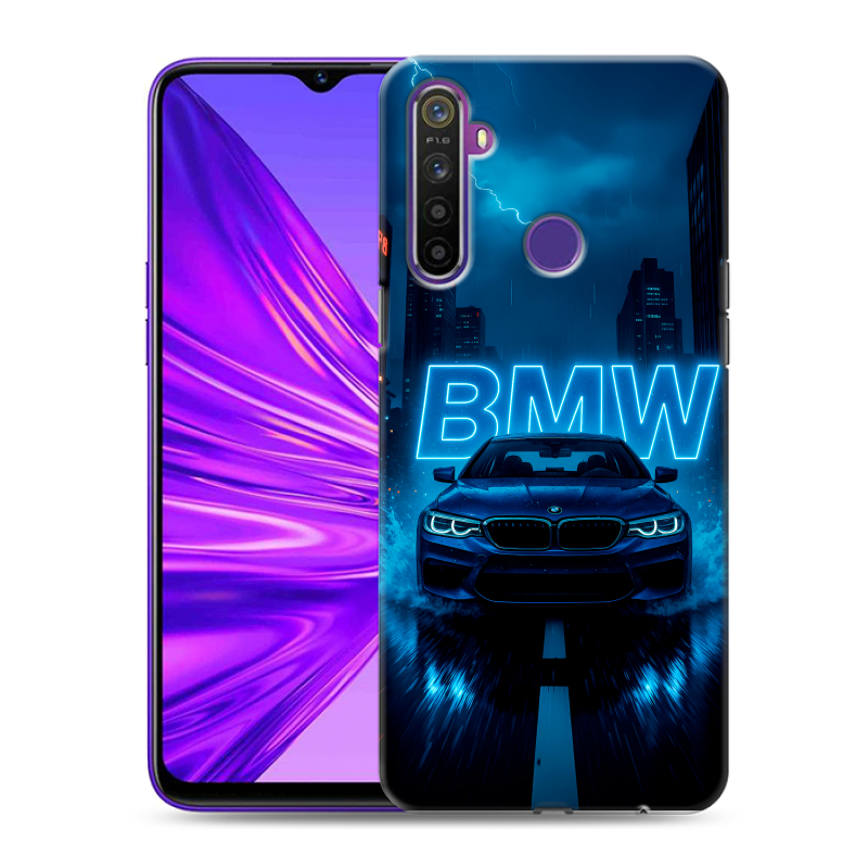 Силиконовый противоударный чехол на Realme 5 с принтом BMW БМВ Силиконовый противоударный чехол на Realme 5 с принтом BMW БМВ