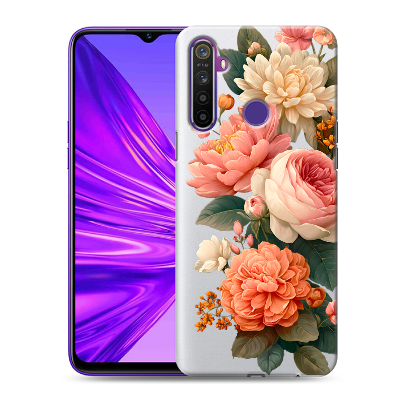 Силиконовый чехол на Realme 5 с принтом цветы Силиконовый чехол на Realme 5 с принтом цветы