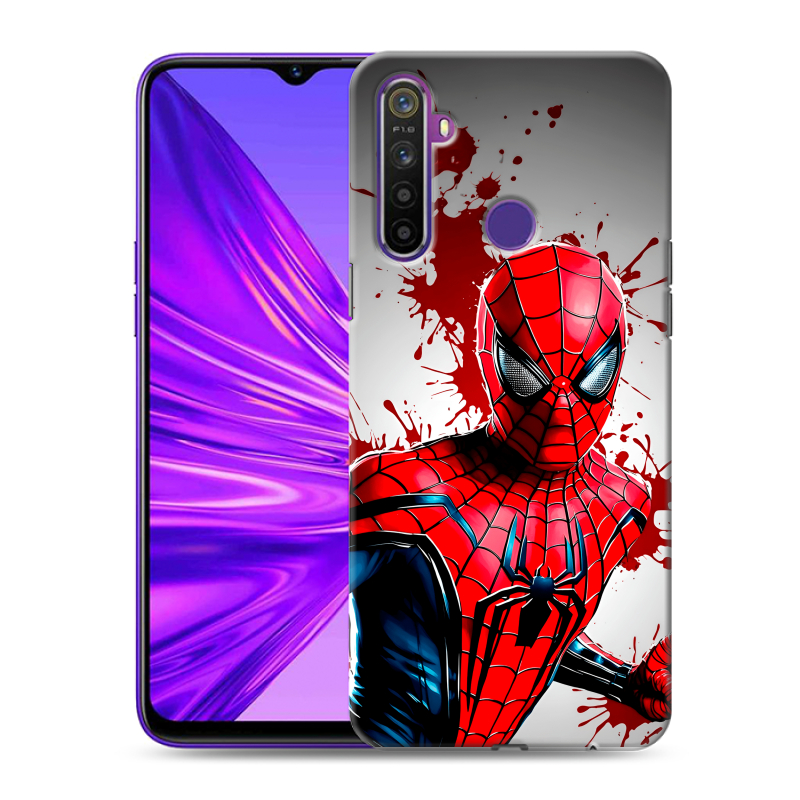 Силиконовый противоударный чехол на Realme 5 с принтом Spiderman Человек паук Силиконовый противоударный чехол на Realme 5 с принтом Spiderman Человек паук