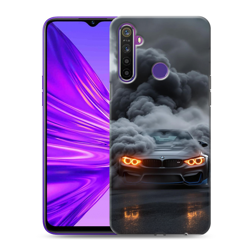 Силиконовый противоударный чехол на Realme 5 с принтом BMW БМВ Силиконовый противоударный чехол на Realme 5 с принтом BMW БМВ