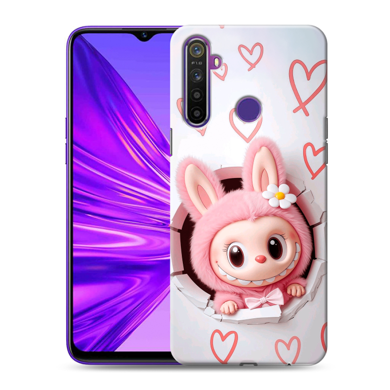 Силиконовый чехол на Realme 5 с принтом Labubu Лабубу Силиконовый чехол на Realme 5 с принтом Labubu Лабубу