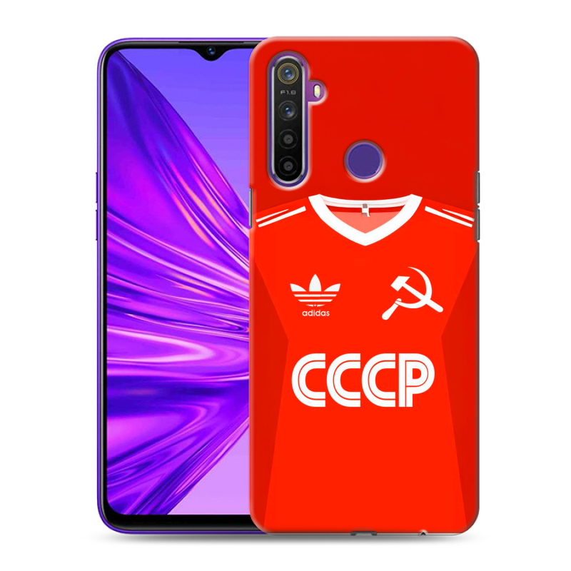 Силиконовый чехол на Realme 5 с принтом Флаг Герб СССР Силиконовый чехол на Realme 5 с принтом Флаг Герб СССР