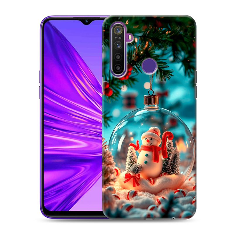 Силиконовый противоударный чехол на Realme 5 с принтом Новый год Силиконовый противоударный чехол на Realme 5 с принтом Новый год