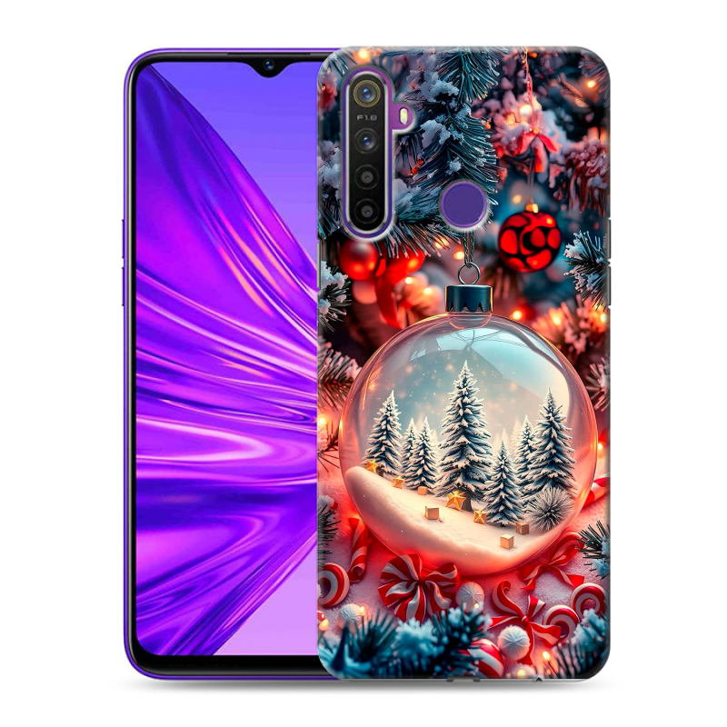 Силиконовый чехол на Realme 5 с принтом Новый год Силиконовый чехол на Realme 5 с принтом Новый год